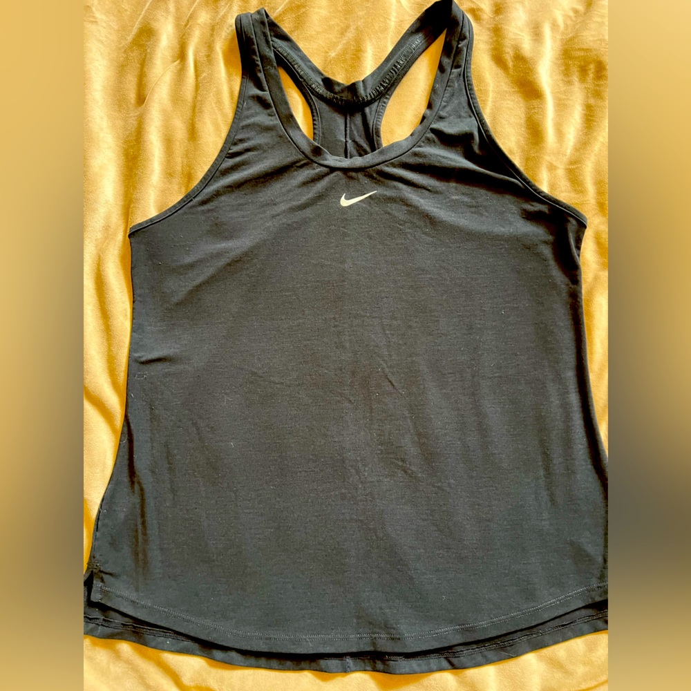 Nike Dri-Fit Black Racerback Logo Tank Sz Medium